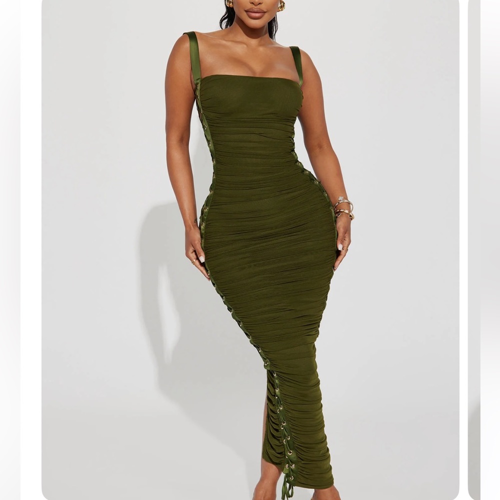 Fashion Nova Olive Midi Dress